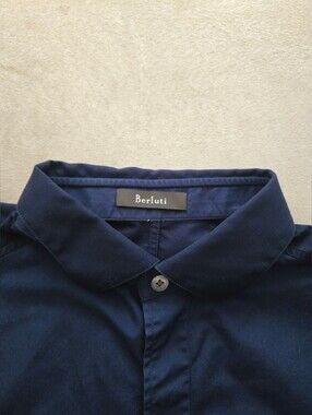 Berluti Men's Navy Dress Shirt Rg.39
